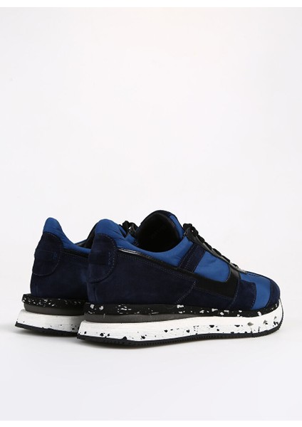 Lacivert-Siyah Erkek Deri - Kumaş Sneaker 2891-321