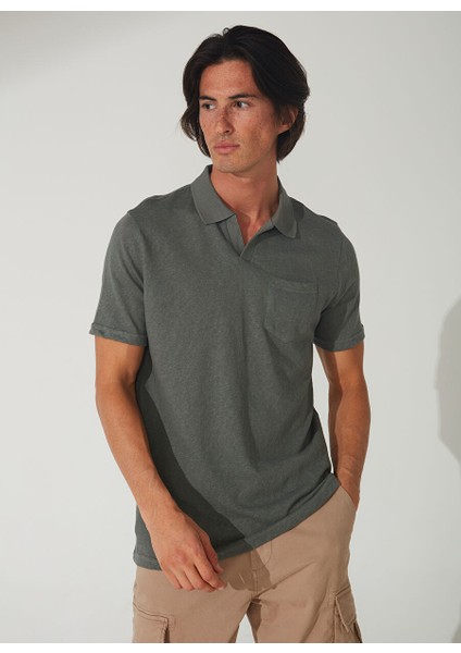 Düz Haki Erkek Polo T-Shirt cm James modelleri