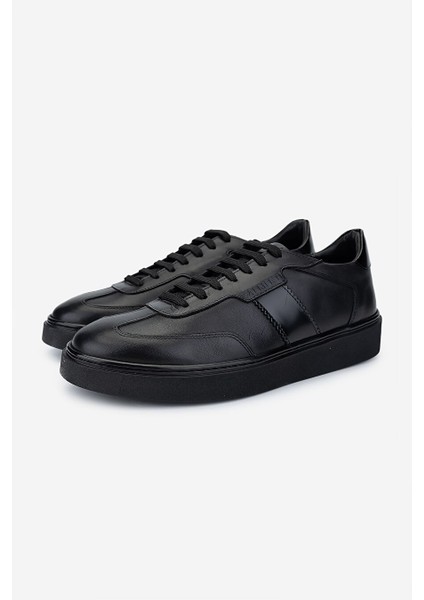 Beyaz-Siyah Erkek Deri Sneaker 698 1147-1 Erk Ayk SK24-25 modelleri