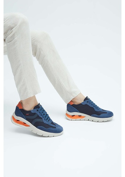 Bej-Turuncu Erkek Deri Sneaker 618 45408 Erk Ayk Y23