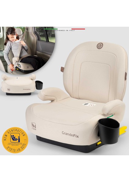 Grandefix I-Size Yükseltici Oto Koltuğu Isofix 125-150 cm 15-36 kg Bej