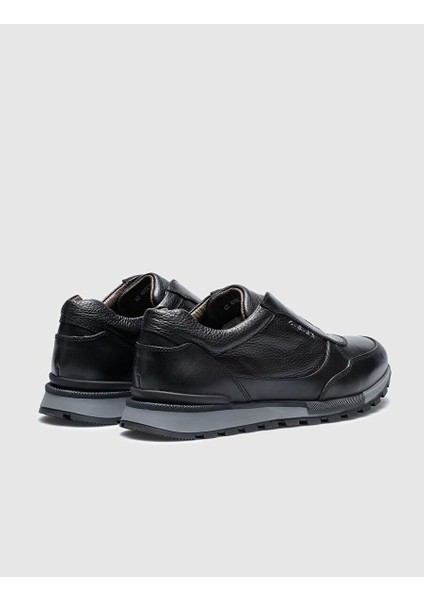 Siyah Erkek Deri Sneaker 26474 modelleri