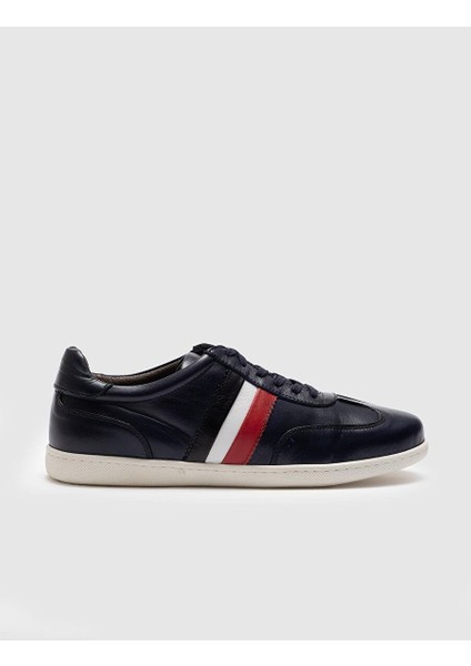Lacivert Erkek Deri Sneaker 28338