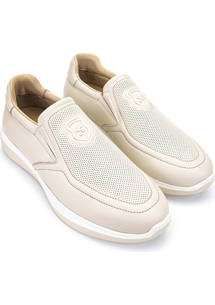 Erkek Hakiki Deri Bej Sneakers & Spor Ayakkabı
