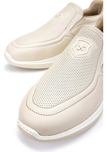 Erkek Hakiki Deri Bej Sneakers & Spor Ayakkabı