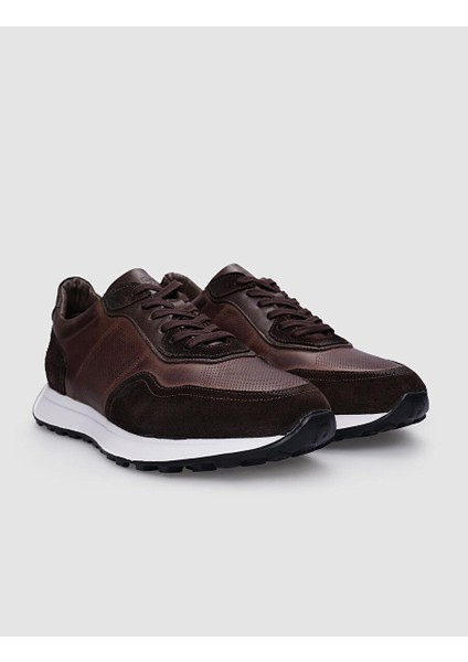 Kahverengi Erkek Deri Sneaker 123757 fiyatları
