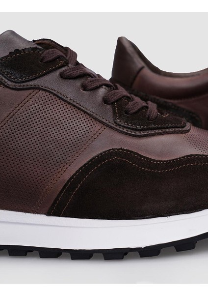 Kahverengi Erkek Deri Sneaker 123757 fırsatları