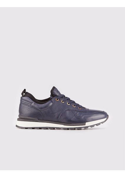 Lacivert Erkek Deri Sneaker 14187