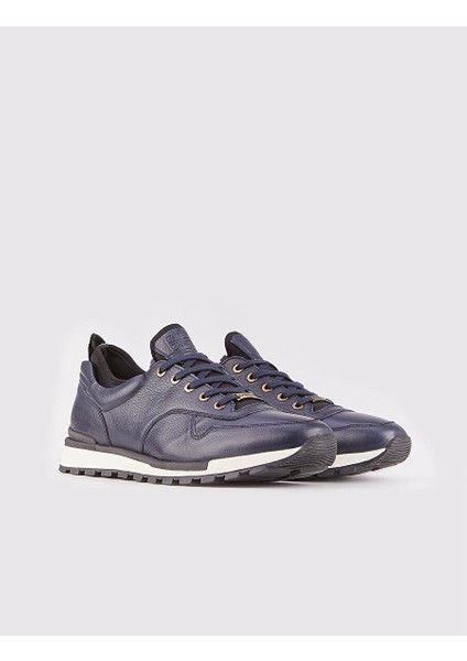 Lacivert Erkek Deri Sneaker 14187