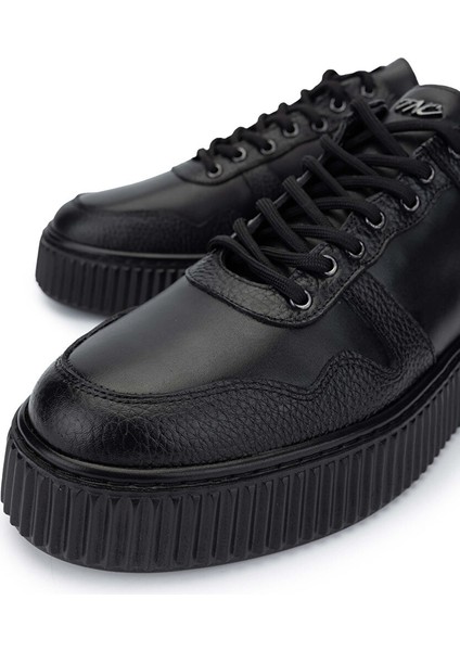 Erkek Hakiki Deri Siyah Sneakers & Spor Ayakkabı