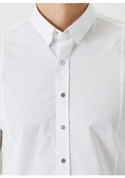 Slim Fit Klasik Yaka Beyaz Erkek Gömlek 1080116 indirimleri
