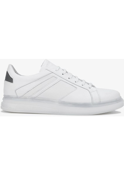 Beyaz Erkek Deri Sneaker 698 1089-7 Erk Ayk Y24