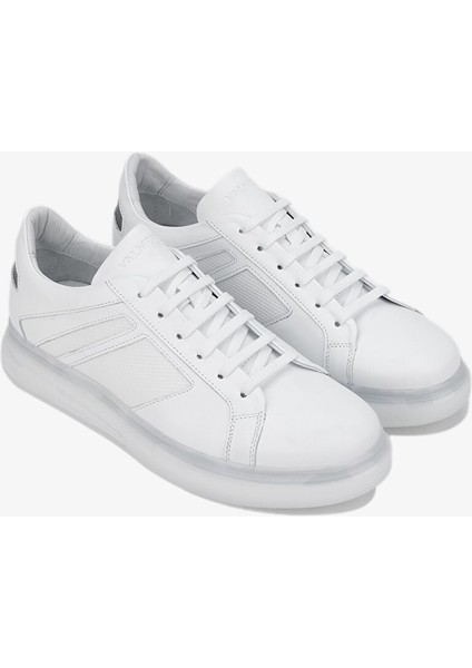 Beyaz Erkek Deri Sneaker 698 1089-7 Erk Ayk Y24