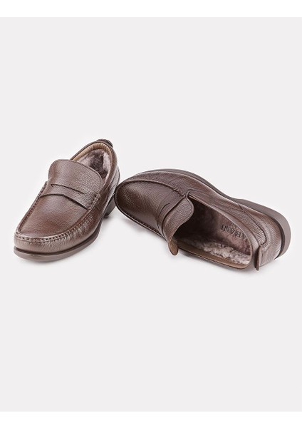 Kahverengi Erkek Deri - Kürklü Loafer 112378 fırsatları