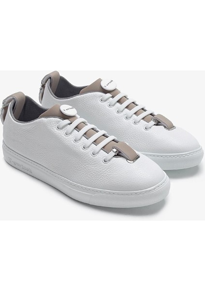 Franceschetti Mauro Erkek Beyazbejyeşil Hakiki Deri Sneakers & Spor Ayakkabı