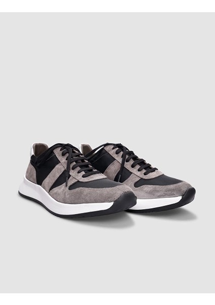 Vizon-Siyah Erkek Deri Sneaker 29883