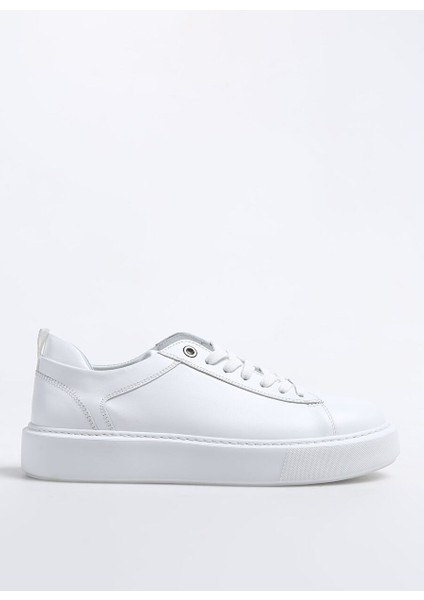 Beyaz Erkek Deri Sneaker 276-36