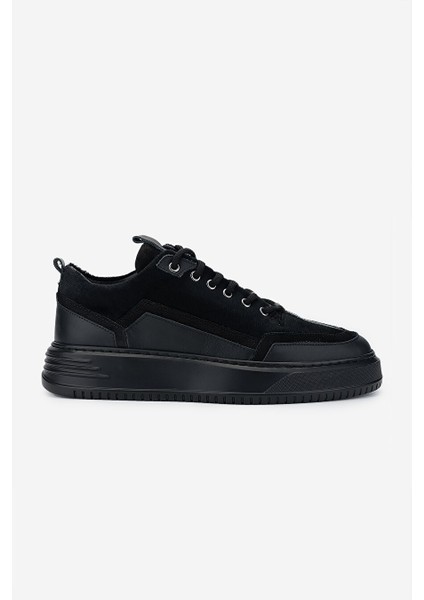 Siyah Erkek Deri Sneaker 352 21188 Erk Ayk SK24-25