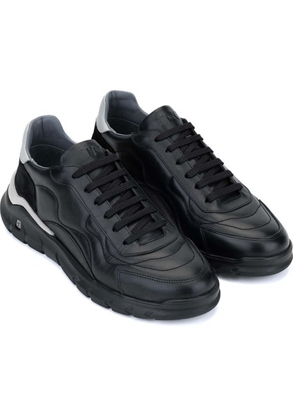 Lacivert Erkek Deri Sneaker 698 1084-3 Erk Ayk SK23/24