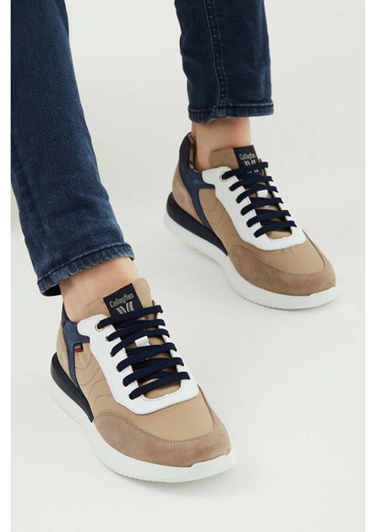 Bej-Beyaz Erkek Deri Sneaker 618 51100 Erk Ayk Y23