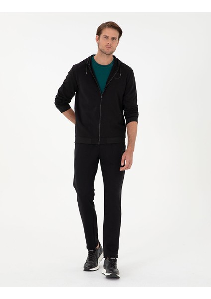 Siyah Regular Fit Örme Hırka