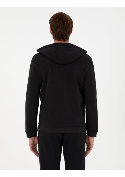 Siyah Regular Fit Örme Hırka