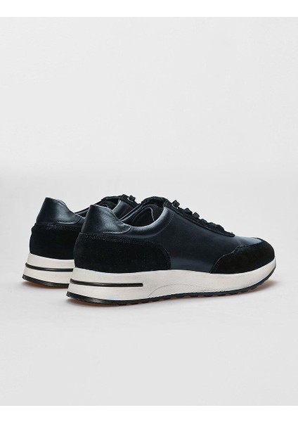 Lacivert Erkek Deri Sneaker 29116