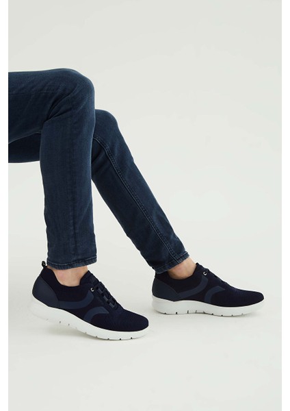 Erkek Tekstil Deri Lacivert Sneakers & Spor Ayakkabı