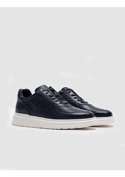 Lacivert Erkek Deri Sneaker 21365 modelleri