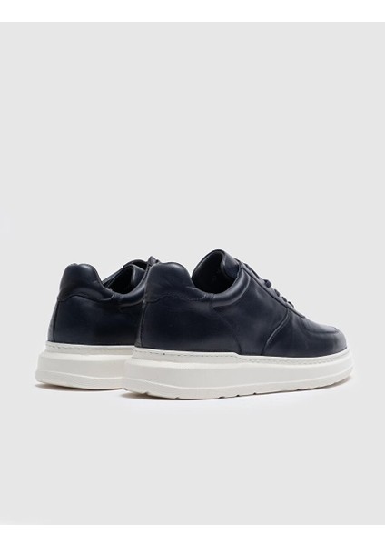 Lacivert Erkek Deri Sneaker 21365 fırsatları