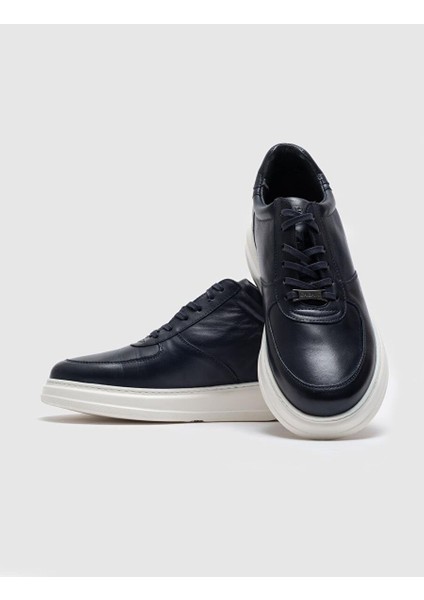 Lacivert Erkek Deri Sneaker 21365 indirimleri