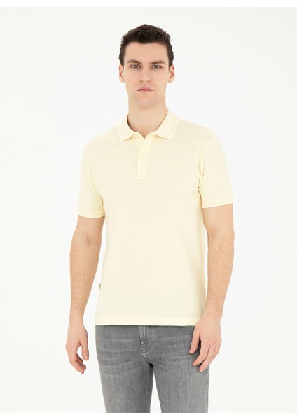 Düz Limon Erkek Polo T-Shirt Sunny