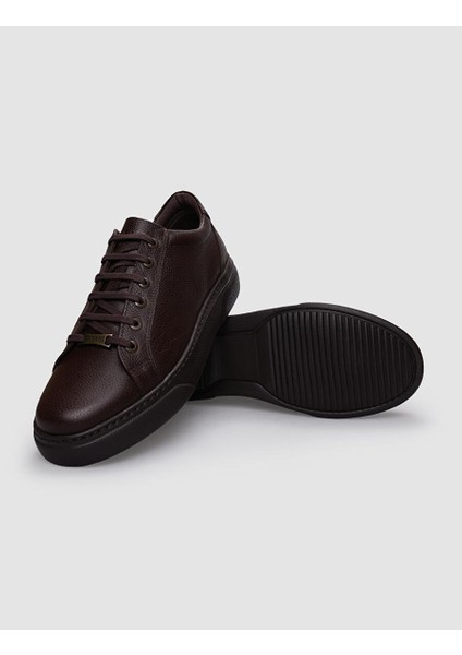 %100 Hakiki Deri Kahverengi Bağcıklı Erkek Sneaker fırsatları