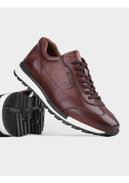 Spor Sneaker Hakiki Deri Kahverengi Bağcıklı Erkek Spor Ayakkabı fırsatları