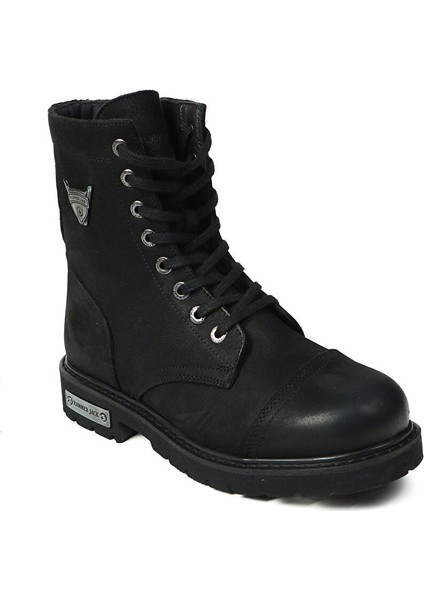 Hakiki Deri Siyah Dock Step Outdoor Erkek Bot