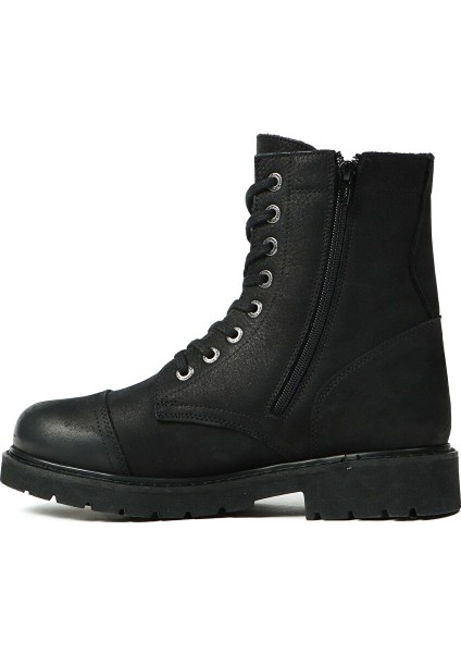 Hakiki Deri Siyah Dock Step Outdoor Erkek Bot
