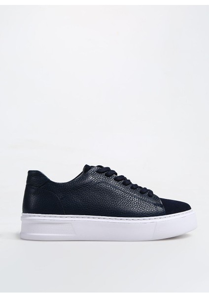 Lacivert Erkek Deri Sneaker Rubens