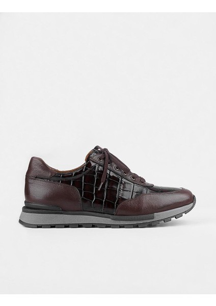 Kahverengi Erkek Deri Sneaker 115262