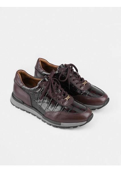Kahverengi Erkek Deri Sneaker 115262