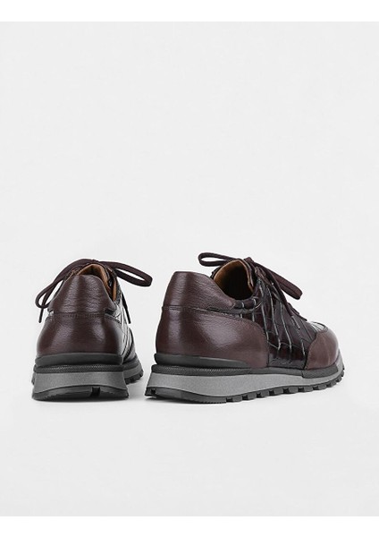 Kahverengi Erkek Deri Sneaker 115262