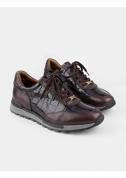 Kahverengi Erkek Deri Sneaker 115262