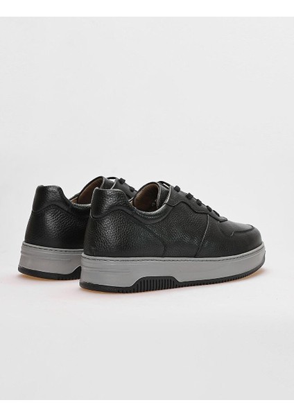 Siyah Erkek Deri Sneaker 115225D modelleri