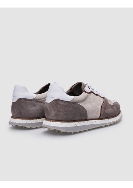 Gri-Beyaz Erkek Deri Sneaker 124421R