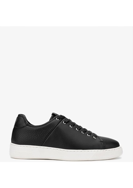 Pastik Erkek Siyah Hakiki Deri Sneakers & Spor Ayakkabı