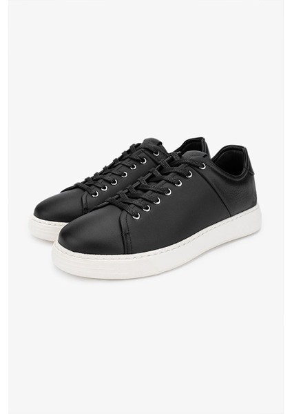Pastik Erkek Siyah Hakiki Deri Sneakers & Spor Ayakkabı