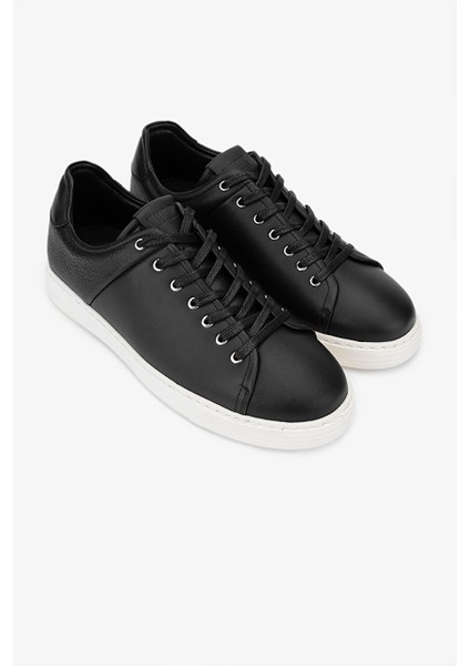 Pastik Erkek Siyah Hakiki Deri Sneakers & Spor Ayakkabı