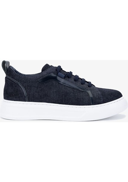 Timzy Erkek Lacivert Deri Hakiki Deri Sneakers & Spor Ayakkabı