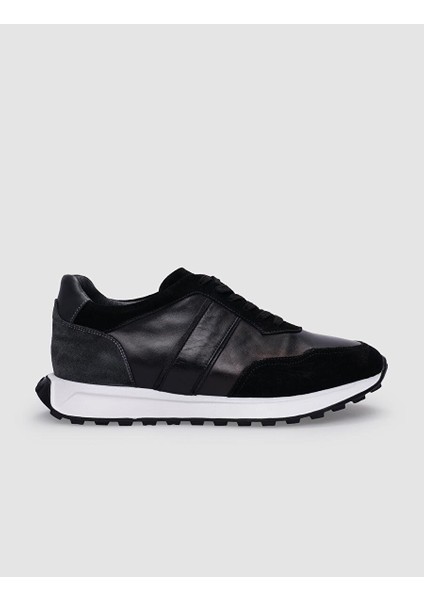 Siyah Erkek Deri Sneaker 123754