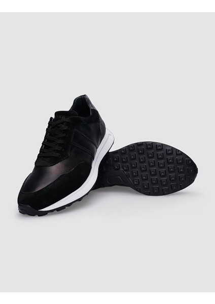 Siyah Erkek Deri Sneaker 123754
