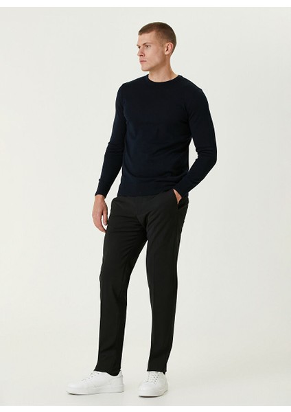 Lacivert Erkek Bisiklet Slim Fit Düz Kazak 1091737